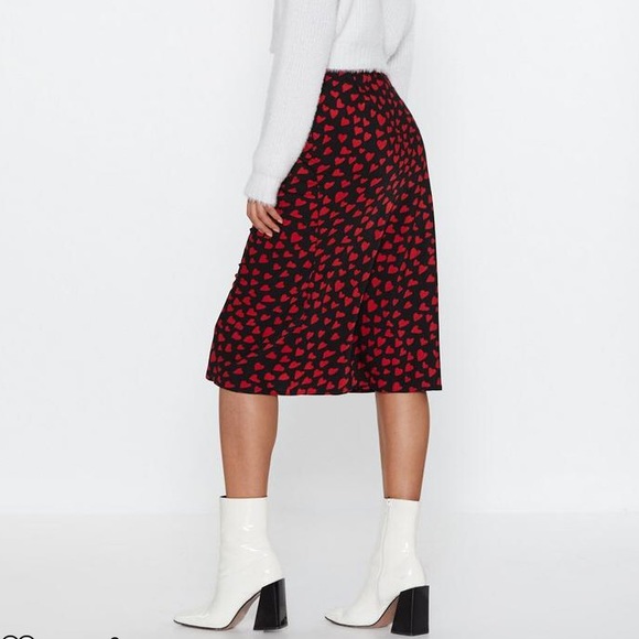 heart midi skirt